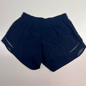 Lululemon Hotty Hot Shorts Low Rise Inseam: 4” Color: Navy Blue Women’s Size 6